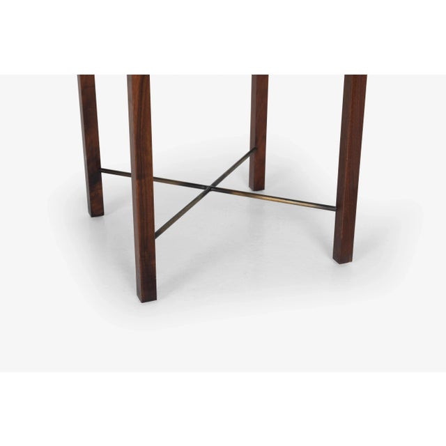 1970s Founders Walnut and Brass Console For Sale - Image 5 of 13