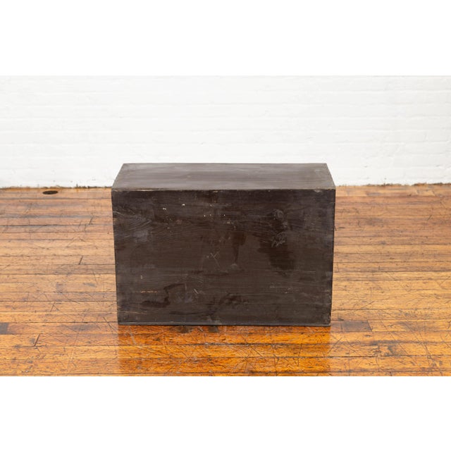 Korean Late 19th Century Wood Two-Toned Side Chest with Brass Hardware For Sale - Image 4 of 13