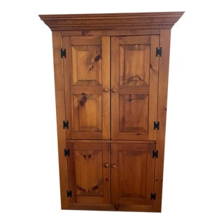 1990s Handmade Wooden Armoire For Sale
