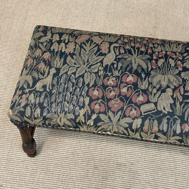Antique Renaissance Revival Floral Needlepoint Tapestry Bench For Sale - Image 15 of 18