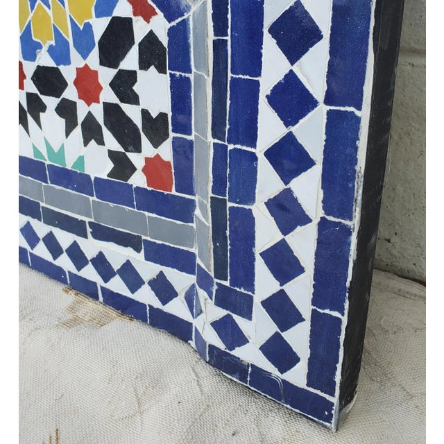 2020s Handmade Moroccan Multicolor Mosaic Panel / Grey and Burgundy For Sale - Image 5 of 6