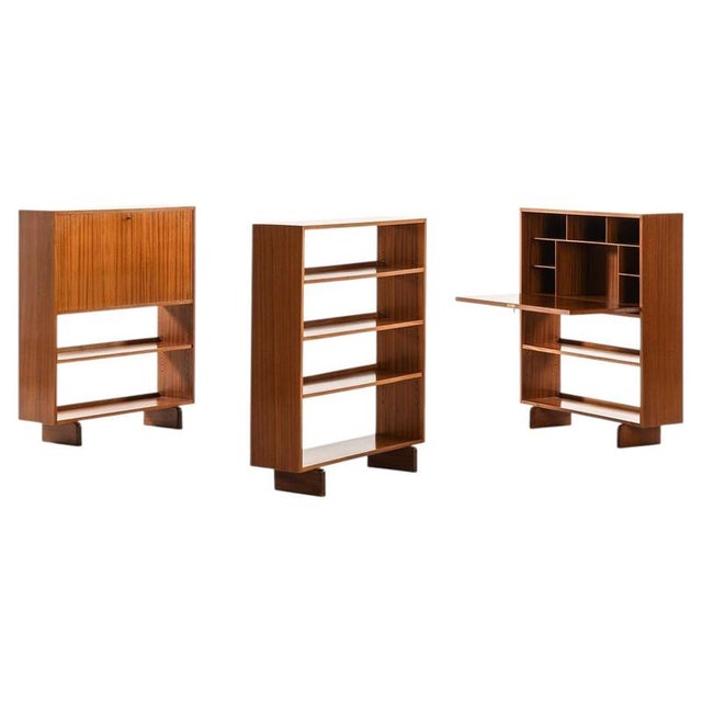Bookcase and Cabinets in Mahogany attributed to Josef Frank, 1940s, Set of 3 For Sale - Image 9 of 9