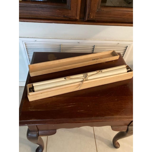 Tan Antique Japanese Hanging Scroll Samuri Warrior on Horseback For Sale - Image 8 of 10