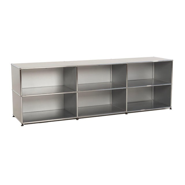 USM Haller Open Storage System – Silver Panels, 1960s, Switzerland Sleek and versatile open storage system designed by...