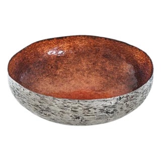 Hand Hammered and Enamelled Bowl by Renato Vanzelli, 1960s For Sale
