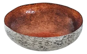 Hand Hammered and Enamelled Bowl by Renato Vanzelli, 1960s