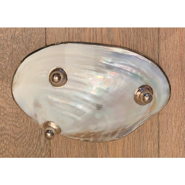 Ornamental & Decorative Materials Mid 20th Century Shell Serving Dish With Silver Leaf For Sale - Image 7 of 10