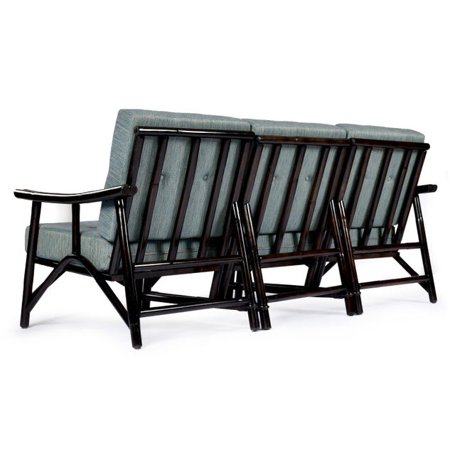 1950s 7-Piece John Wisner for Ficks Reed Far Horizons Rattan Modular Sofa Group For Sale - Image 5 of 12