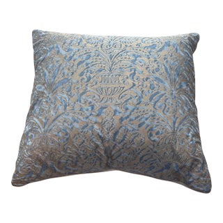 Campanelle Fortuny Pillow in Blue/Silvery Gold For Sale