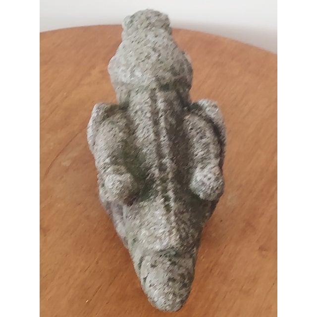 Stone Rare Vintage Hand Carved Stone Garden Sculpture of Aztec Grasshopper For Sale - Image 7 of 12