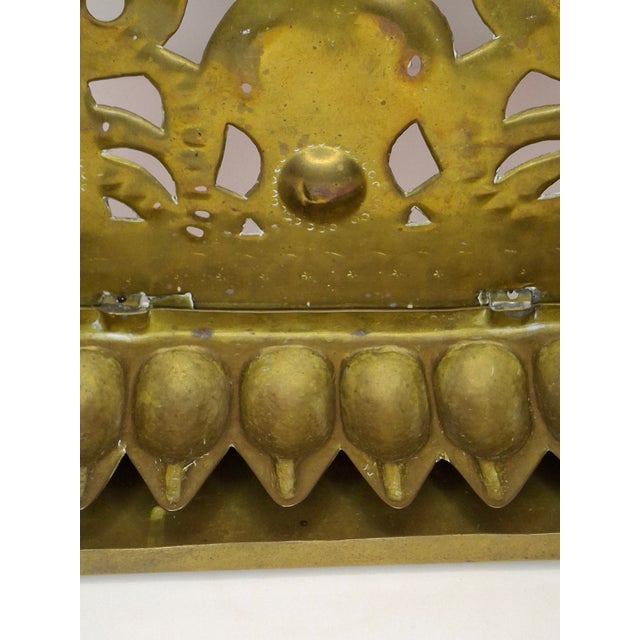 Rare 18thC Dutch Brass Hanukkah Menorah Heart Repoussé Holland 1892 Provenance For Sale - Image 9 of 17