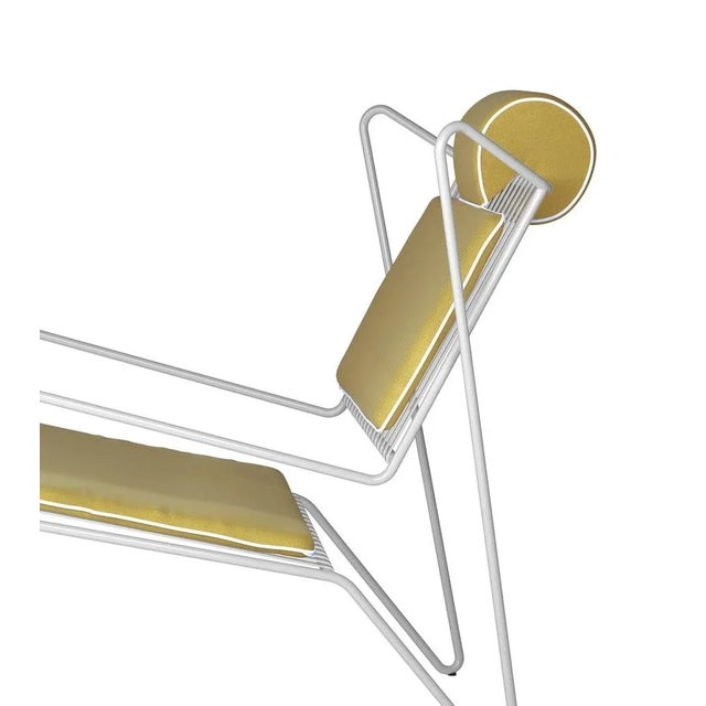 White Capri Easy Lounge Chair with Back and Seat Cushions by Cools Collection For Sale - Image 4 of 5