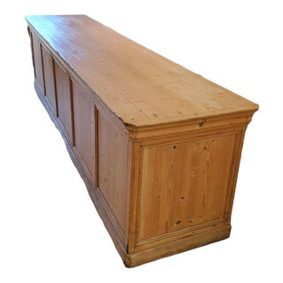 Late 19th Century Antique Pine English Gentleman's Haberdashery Counter For Sale