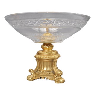 French Empire Ormolu Cut Glass Bowl For Sale