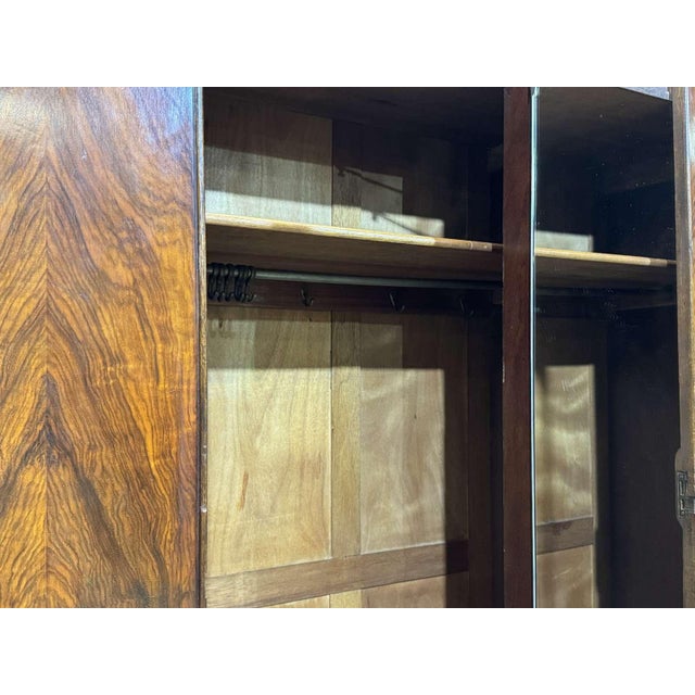 English Walnut Wardrobe, 1930s For Sale - Image 9 of 18