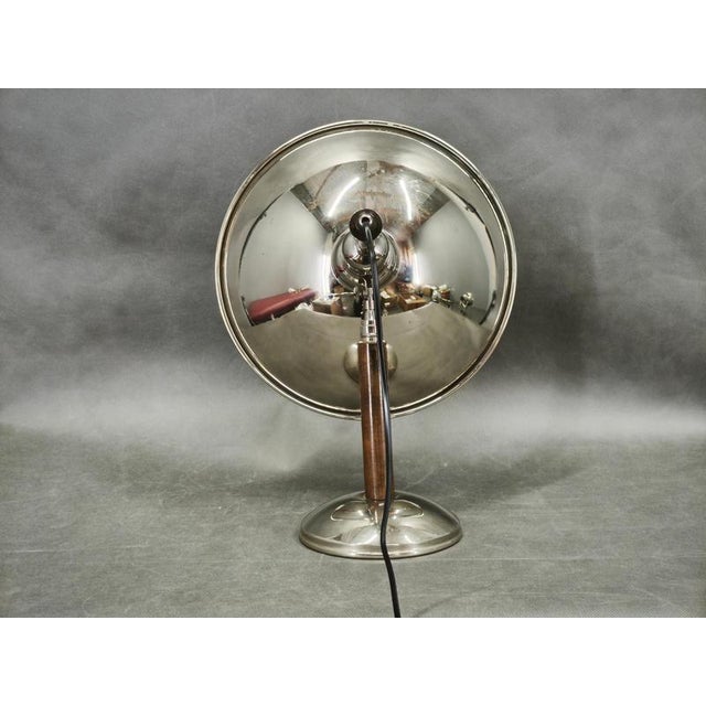 Vintage Bauhaus Chrome Table Lamp with Beech Handle, 1930s For Sale - Image 11 of 15