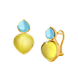 Mogul Gemstone Heart Clip Earrings, 2 Pieces For Sale
