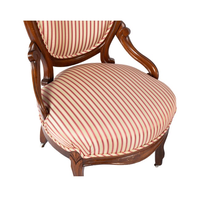 Mid 19th Century French Antique Mahogany Parlor Chairs With New Upholstery For Sale In Saint Louis - Image 6 of 6