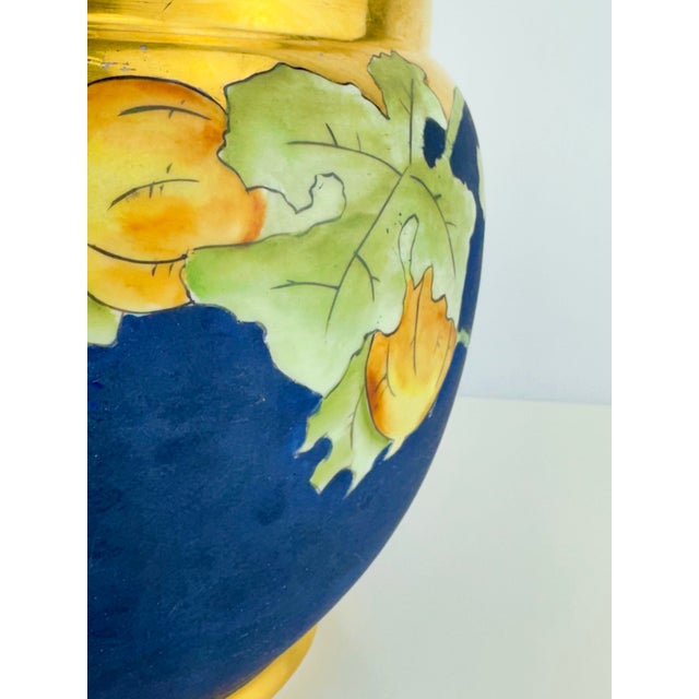 1900 - 1909 Antique O&eg Royal Austria Hand-Painted Cobalt & Gilt Porcelain Jardinière For Sale - Image 5 of 12