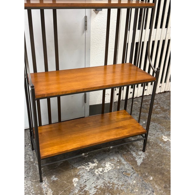 Industrial Iron + Wood Four-Tier Étagère For Sale - Image 10 of 12