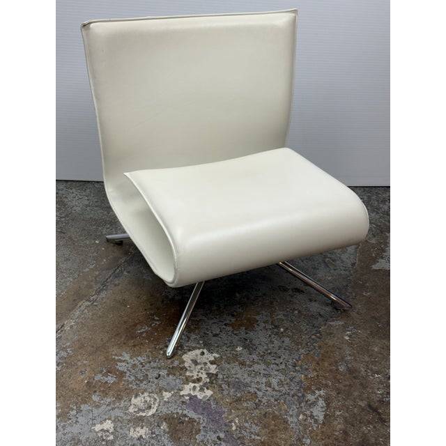 Early 21st Century Vertijet for Cor Hob Leather Swivel Easychair For Sale - Image 5 of 12