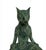 1990s Vintage Cast Bronze Anthropomorphic Cat Sculpture With Offering Bowl For Sale - Image 5 of 12
