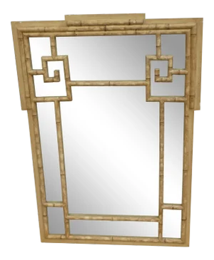 Vintage Faux Bamboo Wood Mirror