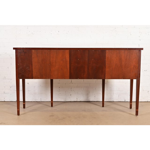 Kindel Furniture Federal Inlaid Flame Mahogany Bow Front Sideboard Credenza For Sale - Image 15 of 16
