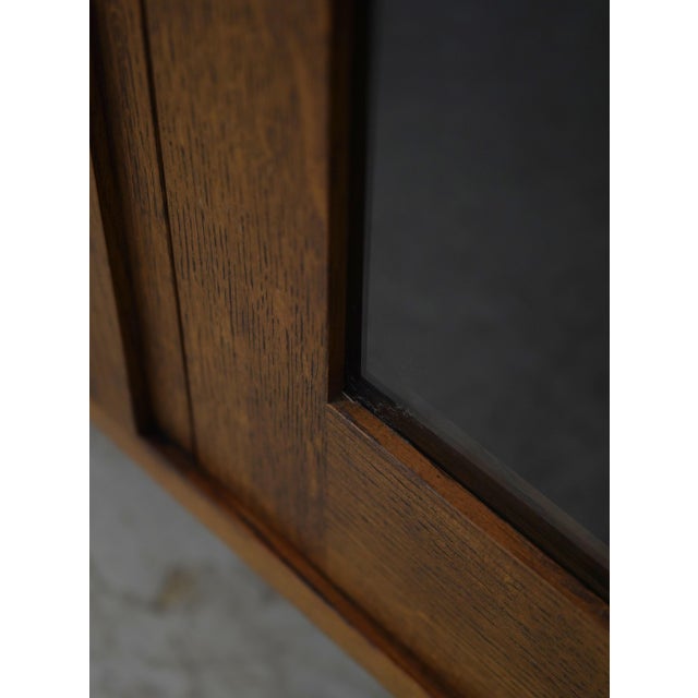 Stickley 2 Door Mission Oak Leaded Door Bookcase For Sale - Image 11 of 16