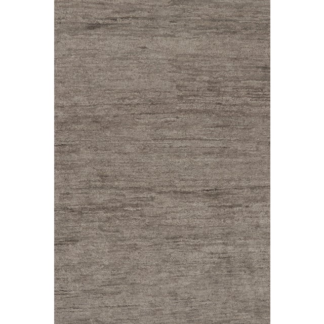 Rug & Kilim’s Oversized Modern Textural Rug in Brown, Gray and Beige Striae - 10x22 For Sale In New York - Image 6 of 8