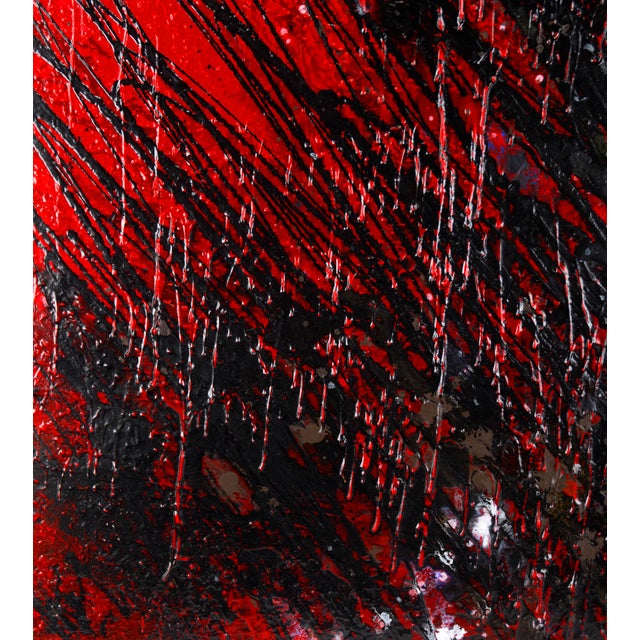 Abstract Expressionism Red and Black Abstract Expressionist Composition in Acrylic on Canvas by Charles David Francis For Sale - Image 3 of 8