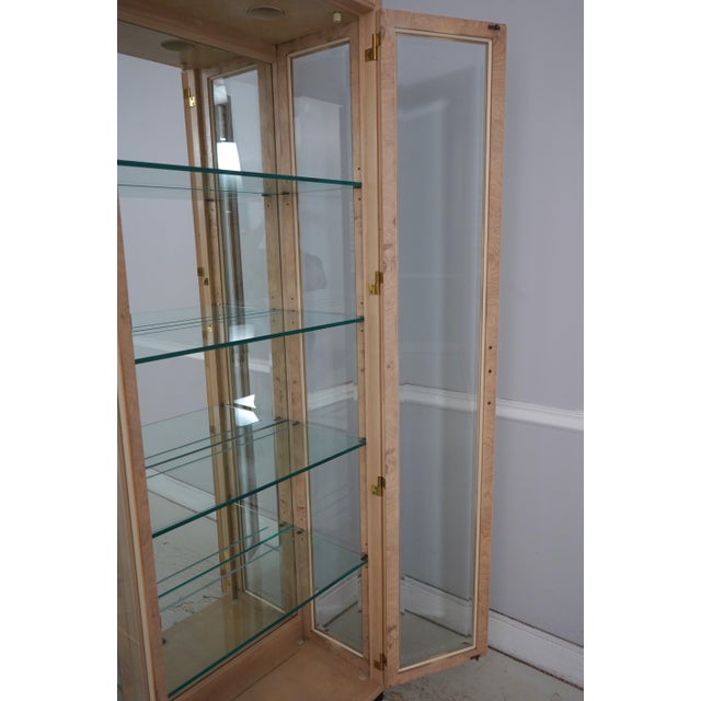 Drexel Heritage Burl Ash Campaign Curio Cabinet by Drexel Heritage For Sale - Image 4 of 16