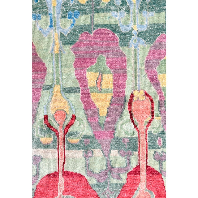 Vintage Art Deco Style Handwoven Wool Rug, Armenia, 1960s For Sale - Image 9 of 14