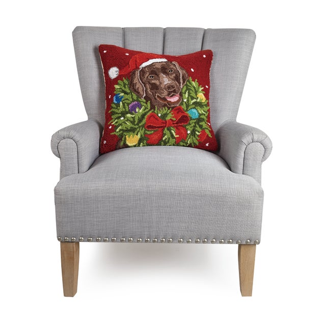 A festive way to spruce up your home for the holidays and winter season! 100% wool hooked throw pillow / accent pillow....