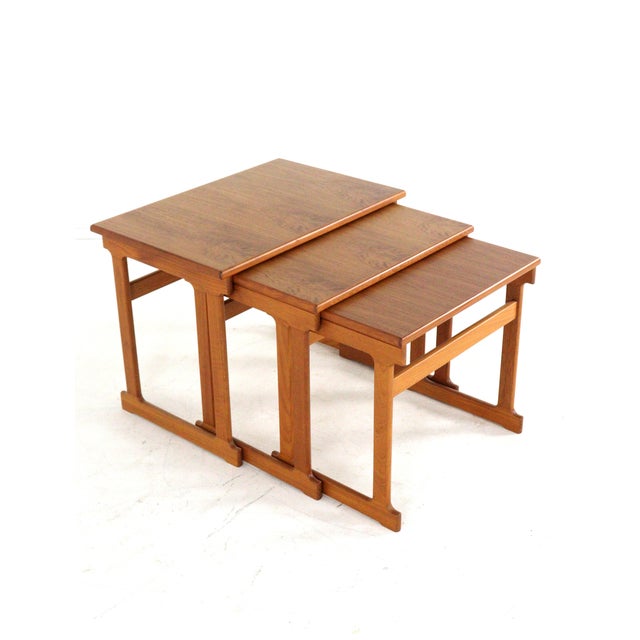 Wood Fugdal Nesting Tables from Trioh, Denmark, 1960s, Set of 3 For Sale - Image 7 of 15