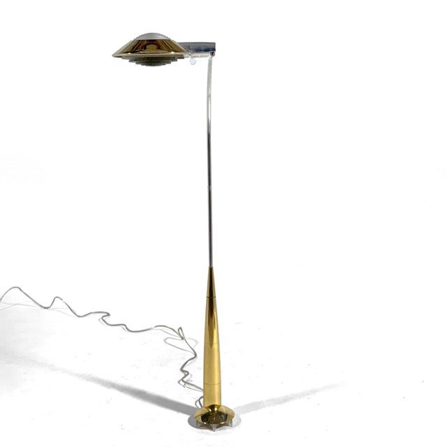1980s Cedric Hartman 91 Co Floor Lamp in Brass and Stainless Steel For Sale - Image 5 of 12
