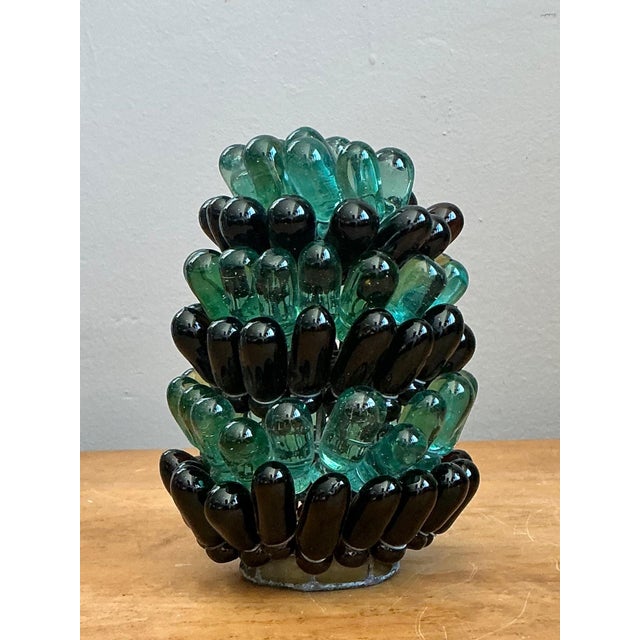Metal Vintage Italian Glass Pinecone Light Shade For Sale - Image 7 of 16