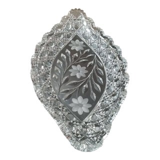 Stunning 1880 American Brilliant Crystal Etched Bowl For Sale
