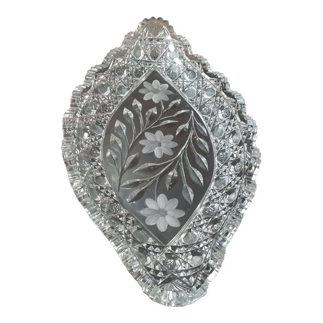 Stunning 1880 American Brilliant Crystal Etched Bowl For Sale