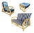 Restored 3-Strand "Circles and Speed" Rattan Settee, Lounge Chair & Ottoman For Sale - Image 13 of 13