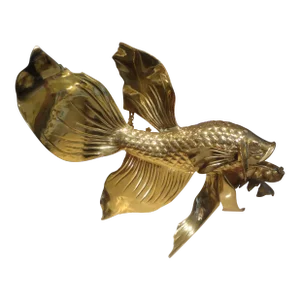 Monumental Italian Brass Fish Sculpture