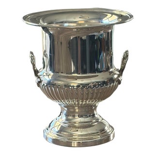Vintage French Fleuron Christofle Silver Plate Champagne Bucket Wine Cooler For Sale