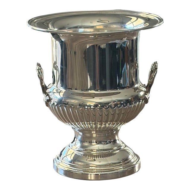 Vintage French Fleuron Christofle Silver Plate Champagne Bucket Wine Cooler For Sale