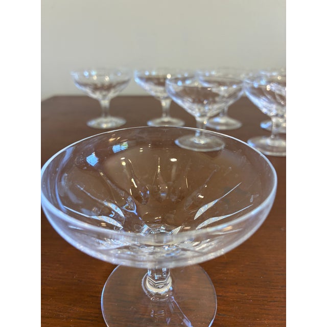 Transparent Vintage Josair Crystal Oyster Dishes - Set of 7 For Sale - Image 8 of 12