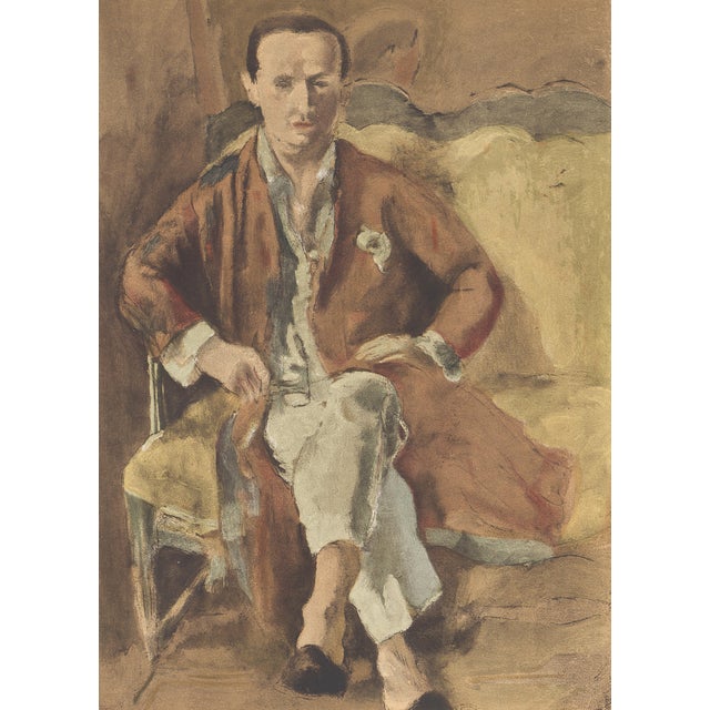 Original limited edition 1954 lithograph after the 1928 painting "Portrait de Daragnès" (Portrait of Daragnès, a French...