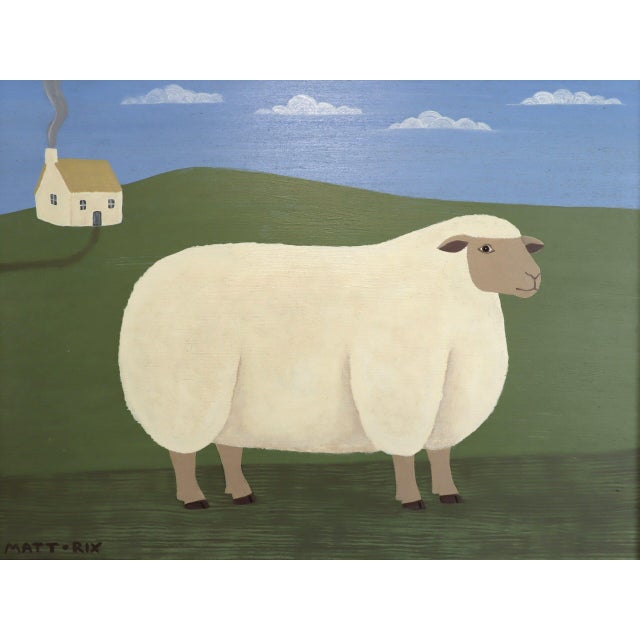 Contemporary 'Mary' Original Naïve Style Animal Oil Painting by British Artist Matt Rix, Framed For Sale - Image 9 of 9