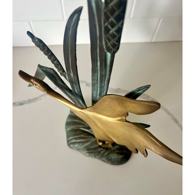 Mid 20th Century Brass and Iron Duck Metal Shelf Sculpture Figurine For Sale - Image 9 of 10