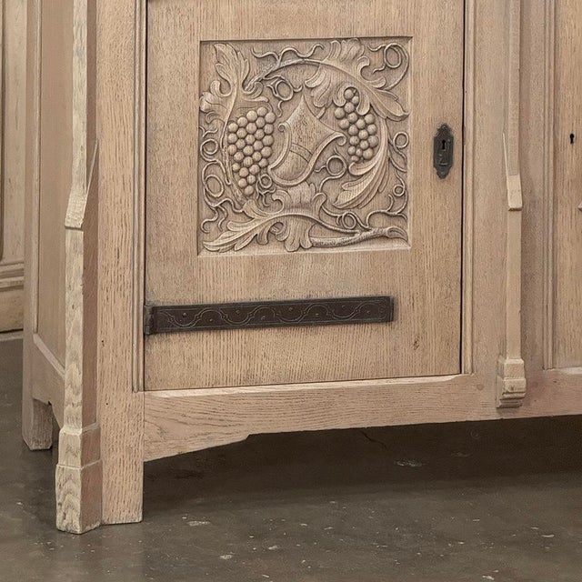 Wood Antique Gothic Revival Stripped Oak Buffet For Sale - Image 7 of 18