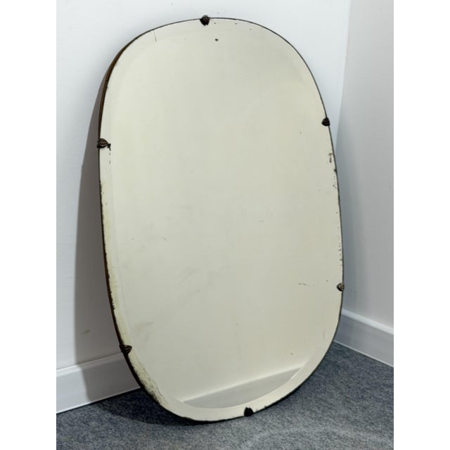 Vintage Wall Mirror with Metal Inserts, Italy, 1940s For Sale - Image 17 of 17