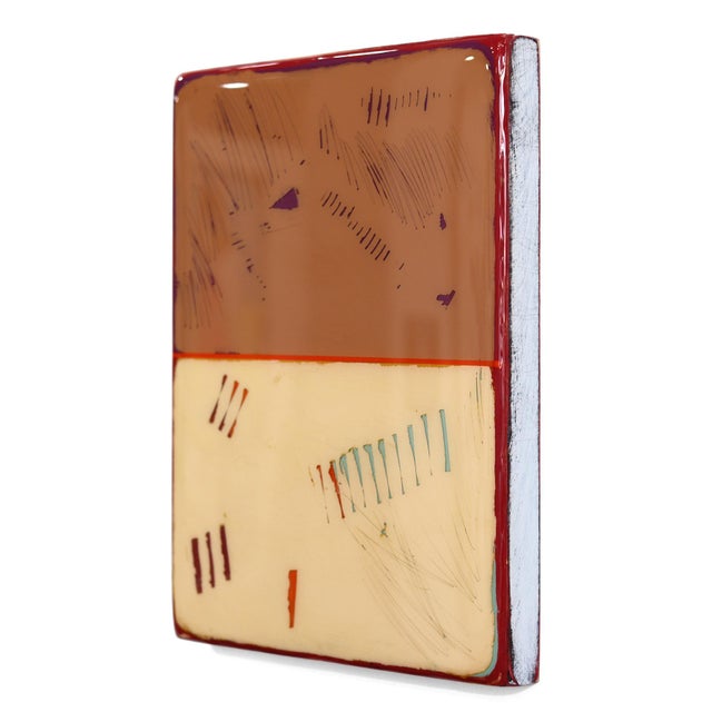 Contemporary The Window 375 - Modern Shiny Resin Minimalist Brown Beige Dual Tone Artwork by Ricky Hunt For Sale - Image 3 of 9